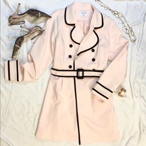 Pink with Black Trim Pea Coat